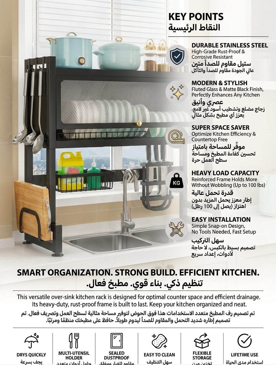 Steel Aura Premium Kitchen Rac