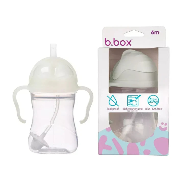 b.box Sippy Cup with Weighted Straw 8oz – Leakproof Baby Training Cup (Glow in the Dark)
