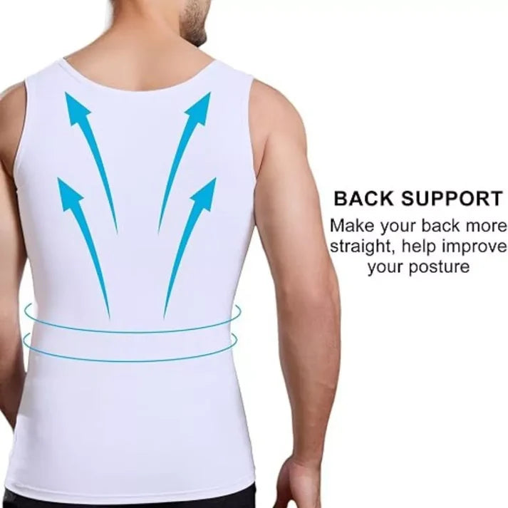 Lgtfy Men's Slimming Body Shaper Vest – Compression Tank Top for Chest & Tummy Control